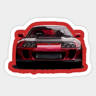 Fiery Front: Red Supra Hot Front Body Highly Explosive Posterize Car Design Sticker